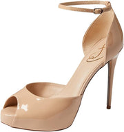 Sam Edelman Florencia Beige Blush Peep Toe Buckled Ankle Strap High Heel Pumps