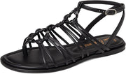Sam Edelman Raye Black Open Toe Strappy Gladiator Ankle Strap Flat Sandals