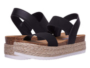 Steve Madden Women's Jaklin Flat Platform Sandals BLACK