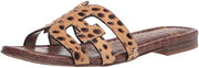 Sam Edelman Bay Tan Multi Slide Mule Open-Toe Slip-On Leather Flats Sandals