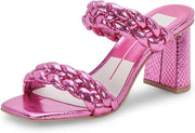 Dolce Vita Paily Magenta Crackled Stella Braided Straps Block Heeled Sandals