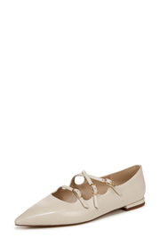 Sam Edelman Cass Ivory Leather Mary Jane Pointed Toe Fashion Flats Shoes 7.5