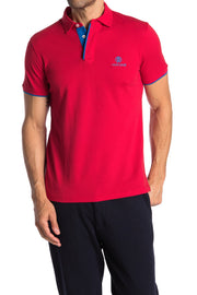 Roberto Cavalli Pipe Trim Patch Pocket Short Sleeve Polo ROSSO FSR687JD06402064