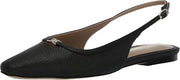 Sam Edelman Cleo Black Weave Fashion SlingBack Pointed Toe Buckle Flat Shoes