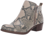 Lucky Brand Bhadie Brindle Block Heel Fashion Taupe Suede Chelsea Western Bootie