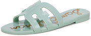 Sam Edelman Bay Calypso Mint Round Open Toe Slip On Leather Strap Slide Sandals
