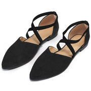 Jeffrey Campbell Honesty Black Wedge Pointed Toe Ankle Strap Clear Wedge Flat