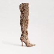 Sam Edelman Eva Prosecco Velvet Fashion Pointed Toe Over The Knee Dress Boots
