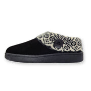 Clarks Women's Knitted Sweater Collar Suede Slippers - Faux Fur Linning Indoor/Outdoor TPR Outsoles & Cushioned Footbed