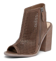 Kelsi Dagger Mason Portobello Leather Perforated Block-Heel Sandal Open Toe Boot