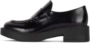 Jeffrey Campbell Librarian Vamp Moc-Toe Classic Penny Loafer Black Box Leather