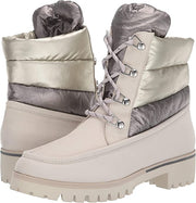 Cecelia New York Tilden Taupe Gray Womens Lace Up Rounded Toe Lugged Sole Boots