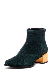 Ivy Kirzhner Cirque Green Pointed Toe Dress Ankle Boots Metallic Ankle Boots