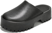 KK PAIR OF KINGS Heights Black Fashion Slip On Non-Slip Mule Clog Platform Sandals
