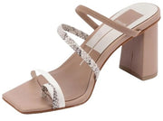 Dolce Vita Prisma Bone Multi Embossed Stella Slip On Squared Toe Heeled Sandals