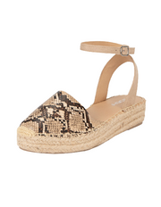 Soda Fiesta Snake Casual Espadrilles Trim Rubber Sole Embellished Wedge Sandals