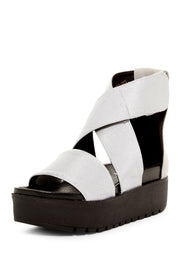 Shellys London Kyler Silver Criss-Cross Fitted Strap Flatform Platform Sandals