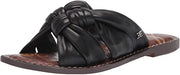 Sam Edelman Garson Black Stylish Cushioned Leather Slip-On Comfort Flat Sandals