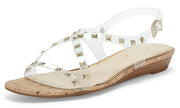 Jessica Simpson Women's Trixtelle Embellished Clear Demi Wedge Sandals CLEAR