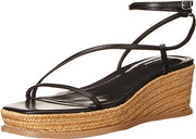 Nine West Alexx3 Black Rounded Open Toe Strappy Detailed Wedge Heeled Sandals