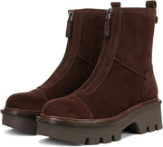 Sam Edelman Cooper Cafe Noir Leather Lug Sole Zipper Fashion Ankle Booties