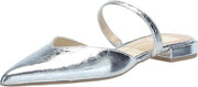 Dolce Vita Kanika Silver Distressed Leather Pointed Toe Slip On Flats Sandals