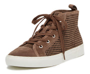 1.State Dulcia Mink Suede Perforated White Sole LaceUp High-Top Fashion Sneakers