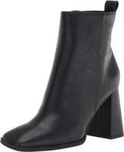 Circus By Sam Edelman Pascha Black Squared Toe Block Heel Side Zip Fashion Boots