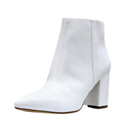 Circus by Sam Edelman Harley White Leather Pointed Toe Vamp Ankle Fashion Boots