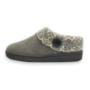 Clarks Women's Knitted Sweater Collar Suede Slippers - Faux Fur Linning Indoor/Outdoor TPR Outsoles & Cushioned Footbed