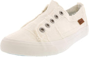 Blowfish Malibu Play White Smoked Canvas Slip On Comfort Fashion Sneaker
