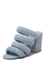 Kelsi Dagger Mell Periwinkle Blue Mule Band Heeled Open Toe Leather Sandals