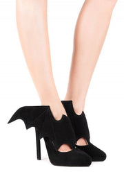 Jeffrey Campbell Batgirl-2 Black Suede High Heel Pointed Toe Dress Pumps