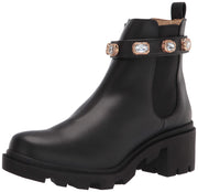 Steve Madden Amulet Fashion Boot Black Leather Block Heel Chelsea boot (6.5)