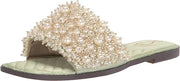 Sam Edelman Elijah Pistachio Se Jewel Detailed Open Toe Slip On Flats Sandals
