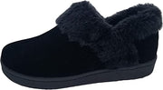 Clarks Indoor and Outdoor Black Slipper Cozy Wool Mule Slip-On Fur Lined Clogs