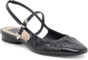 Dolce Vita Rianne Midnight Crinkle Patent Slingback Squared Toe Ballet Flats