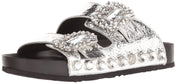 Jessica Simpson Gemelia Platinum Womens Casual Open Toe Slip On Flat Sandals