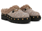 Circus NY by Sam Edelman Annie Cozy Natural Fur Fashion Slip On Platform Mules