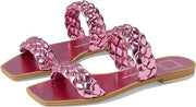 Dolce Vita Indy Magenta Metallic Stella Slip On Square Toe Woven Straps Sandals