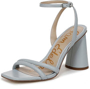 Sam Edelman Kia Cape Blue Squared Open Toe Ankle Strap Block Heeled Sandals