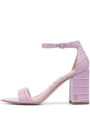 Sam Edelman Daniella Violet Croco Printed Ankle Strap Block Heeled Dress Sandals