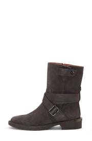 Louise et Cie Tandy BURNT TAWNY Moto Round Toe Block Heel Ankle Bootie Boots