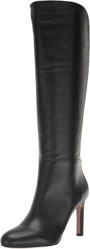 Sam Edelman Shauna Black Leather Pointed Toe Stiletto Heeled Knee High Boots