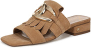Sam Edelman Darby Camel Squared Open Toe Slip On Embellished Heeled Sandals