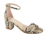 Bella Marie Strappy Open Toe Ankle Strap Comfortable Block Heeled Dress Sandals