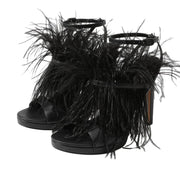 Sam Edelman Jacinta Black Rounded Open Toe Ankle Strap Stiletto Heeled Sandals