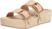 Dolce Vita Coryn Wheat Raffia Fashion Women Platform Double Strap Slip On Sandal
