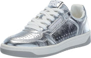 Sam Edelman Harper Soft Silver Shearling Lace Up Flat Fashion Low Top Sneakers