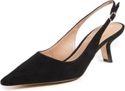 Sam Edelman Bianka Black Pointed Toe Kitten Heel Slip On Fashion Pumps